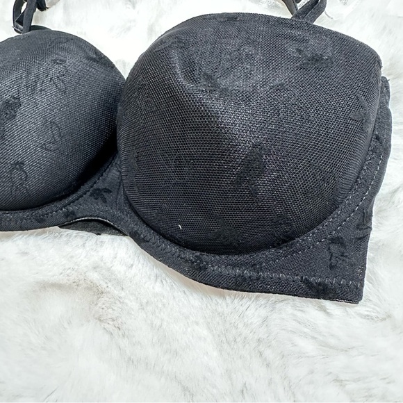 NWT PLAYBOY Vintage Push Up Black Logo Bra - Picture 2 of 7